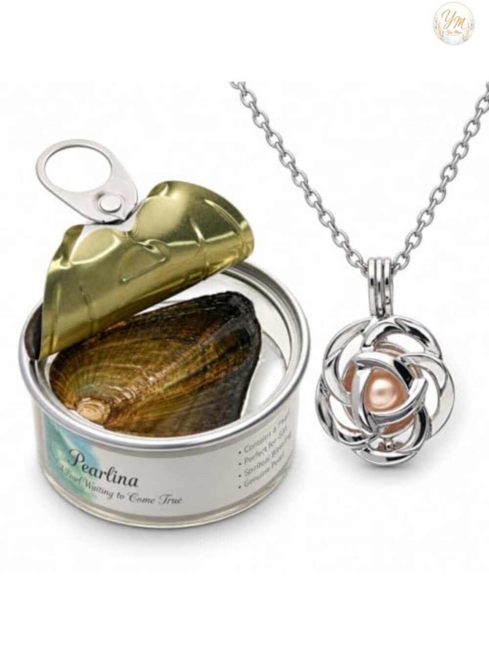 Cultured Pearl Necklace Rose Cage Locket Women Gift Set